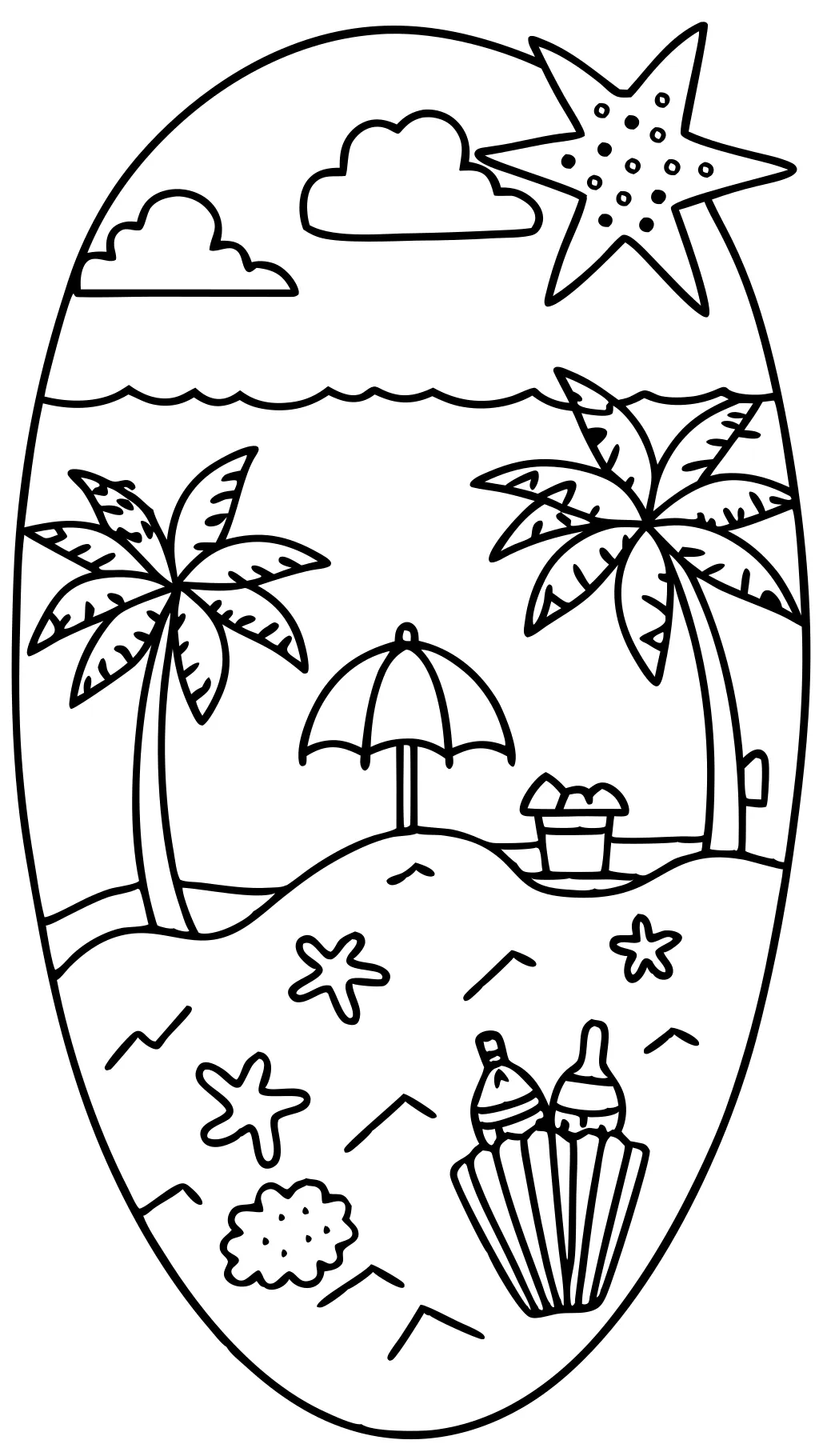 coloriages de plage imprimables